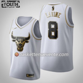 Maillot Basket Chicago Bulls Zach LaVine 8 2019-20 Nike Blanc Golden Edition Swingman - Enfant